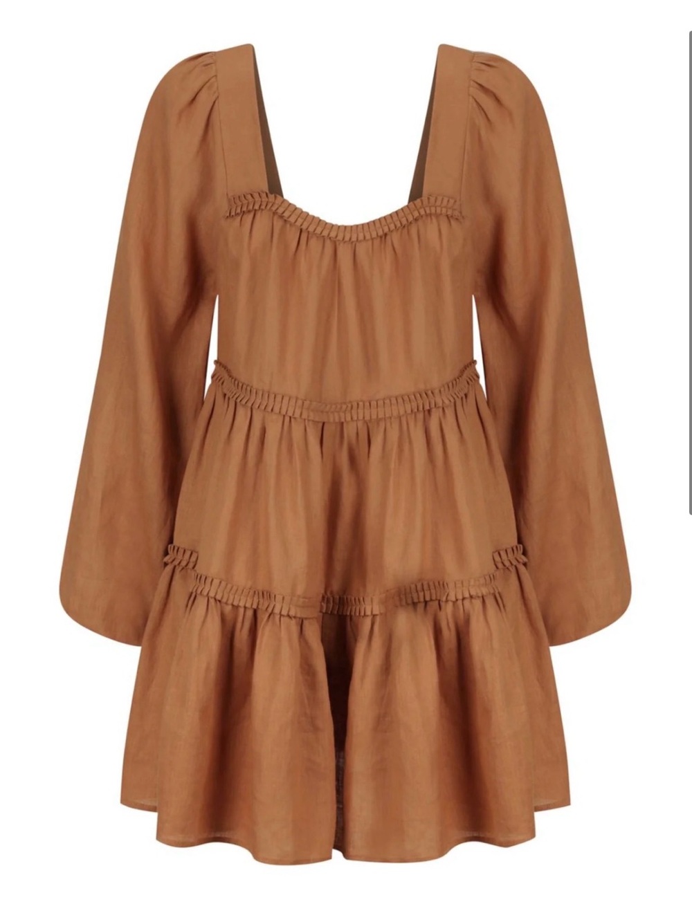Sancia "Fernanda" Toffee Tan Brown Tiered Dress New with Tags Size Small